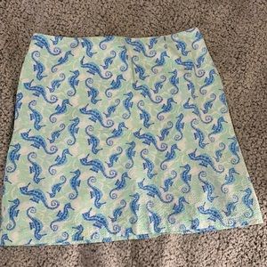 VINEYARD VINES blue Green White Seahorse Skirt EUC